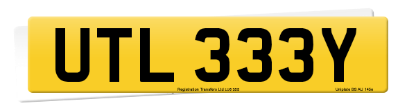 Registration number UTL 333Y